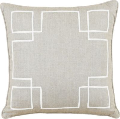 Breeze Linen with Ecru Ribbon Throw Pillow