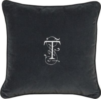 Jackson Charcoal with Monogram Throw Pillow