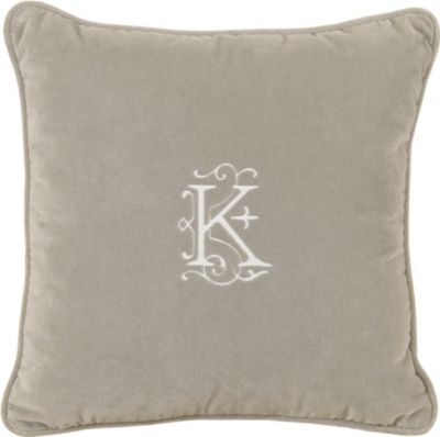 Jackson Heather with Monogram Throw Pillow