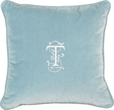 Jackson Ocean with Monogram Throw Pillow