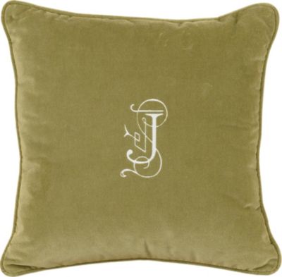 Jackson Sage with Monogram Throw Pillow