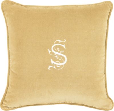 Jackson Gold with Monogram Throw Pillow