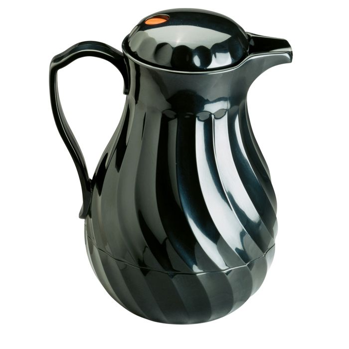 Vollrath Tilt & Pour SwirlServe Black 64 Oz. Ins. Beverage Server