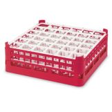 Full Size Medium Plus 36-Compartment Glass Rack, Red