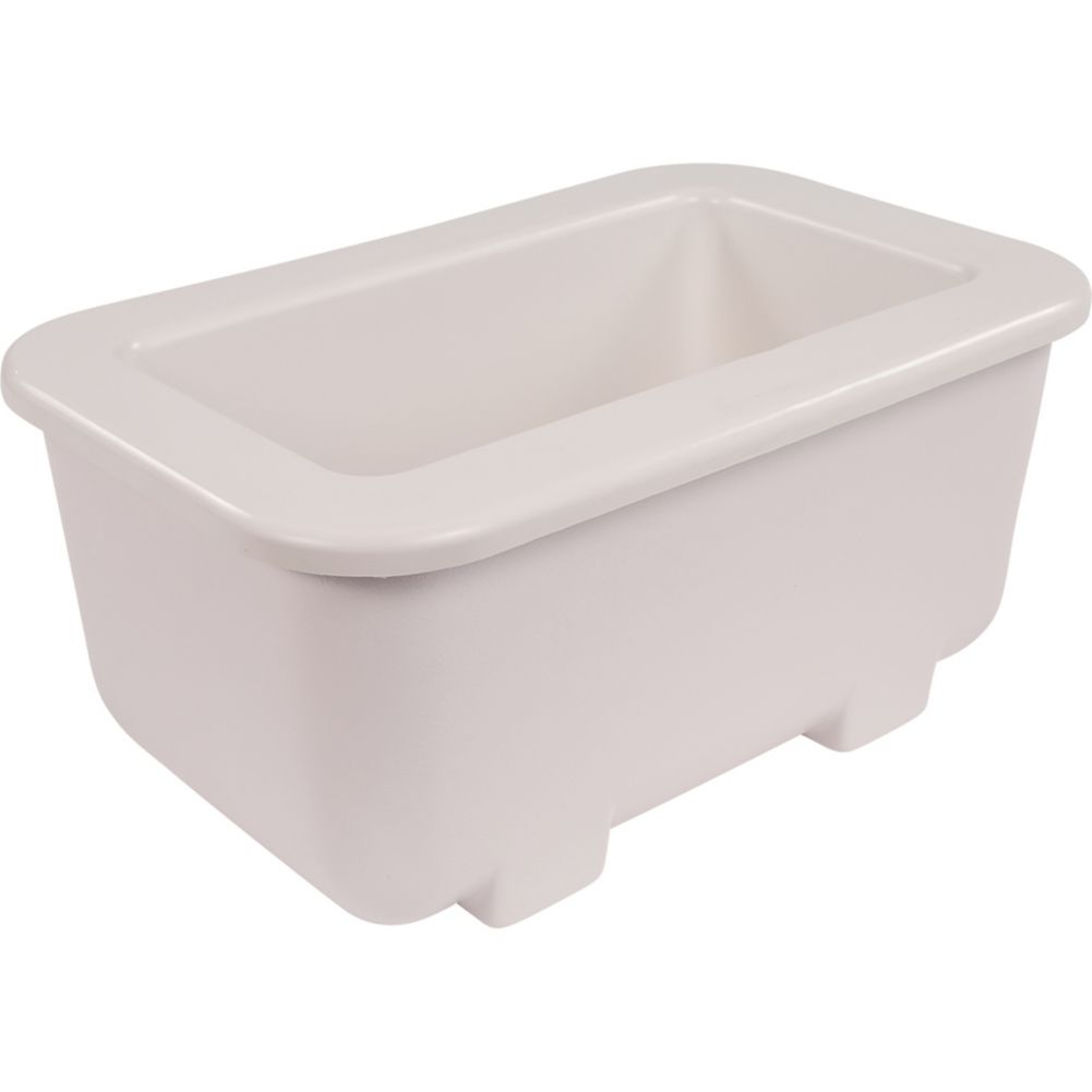 Carlisle&reg; Coldmaster Deep Third- Size Long Coldpan, White, 7.5 Qt