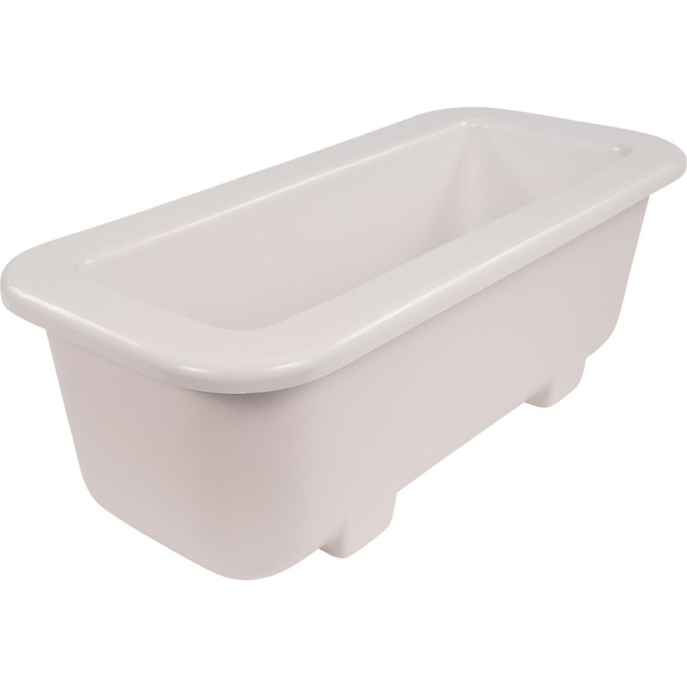 Carlisle&reg; Coldmaster Deep Half-Size Long Coldpan, White, 12.5 Qt