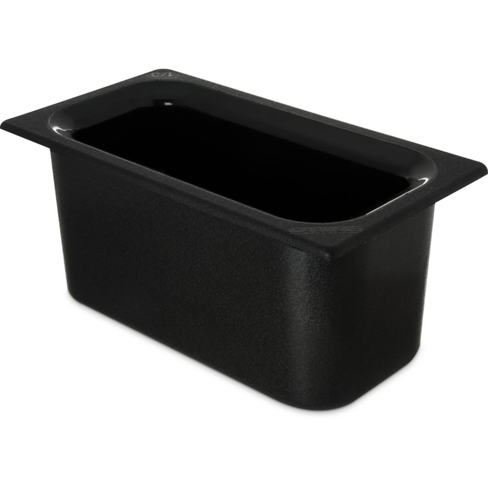 Carlisle&reg; Coldmaster&reg; Black 4 Qt Deep Third-Size Coldpan