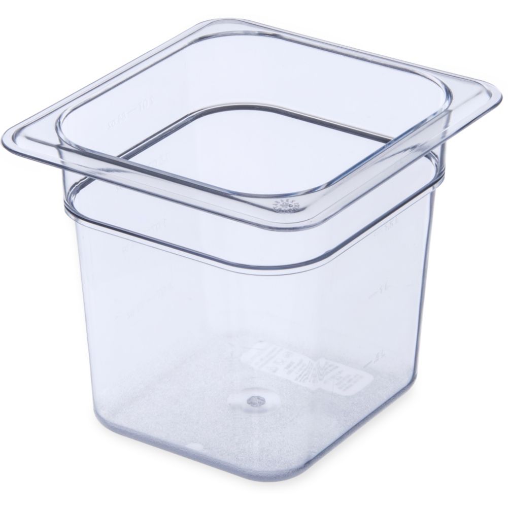 Carlisle 1/6 Size Food Pan, Clear, 2.5 Qt 6" Deep