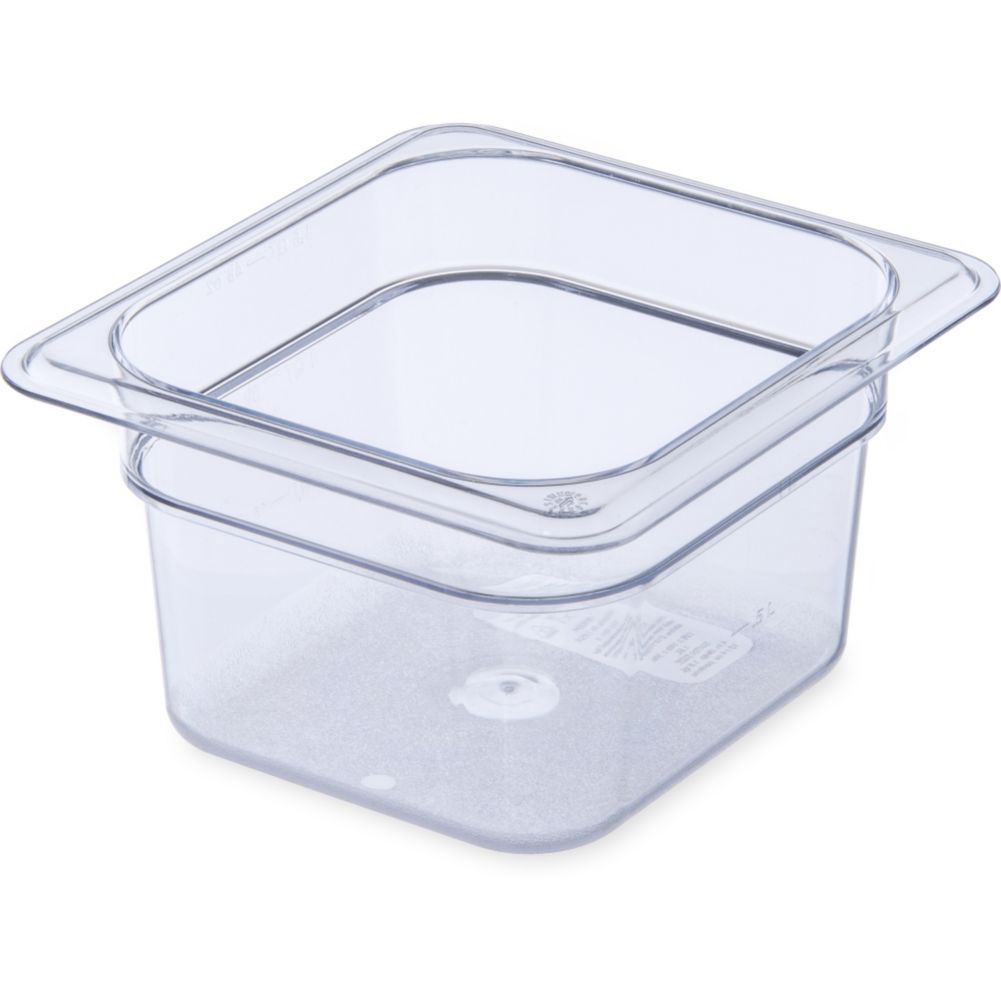 Carlisle 1/6 Size Food Pan, Clear, 1.7 Qt 4" Deep