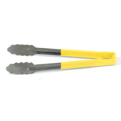 Jacob's Pride Color Coded Kool-Touch S/S Scalloped Tong, Yellow, 16