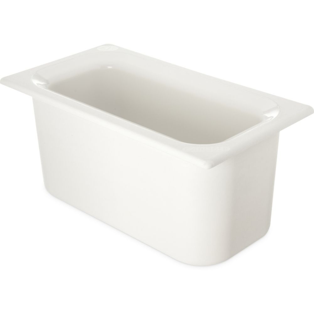 Carlisle&reg; Coldmaster Deep Third-Size Coldpan, White, 4 Qt