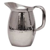 S/S Hand Hammered Bell Shape 2 Qt Pitcher
