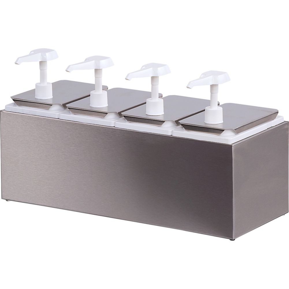 Carlisle&reg; Stainless Steel 4 Pump Topping Rail