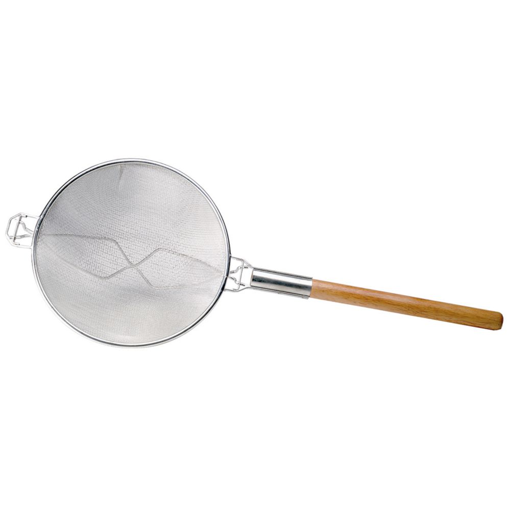 Adcraft&reg; 12" Double Mesh Tinned Steel Strainer
