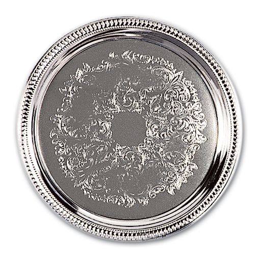 Adcraft&reg; 14" Round Chrome Plated Cater Tray