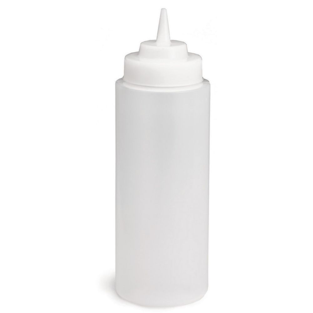 Adcraft&reg; 16 Oz. Clear Polyethylene Wide Mouth Squeeze Bottle