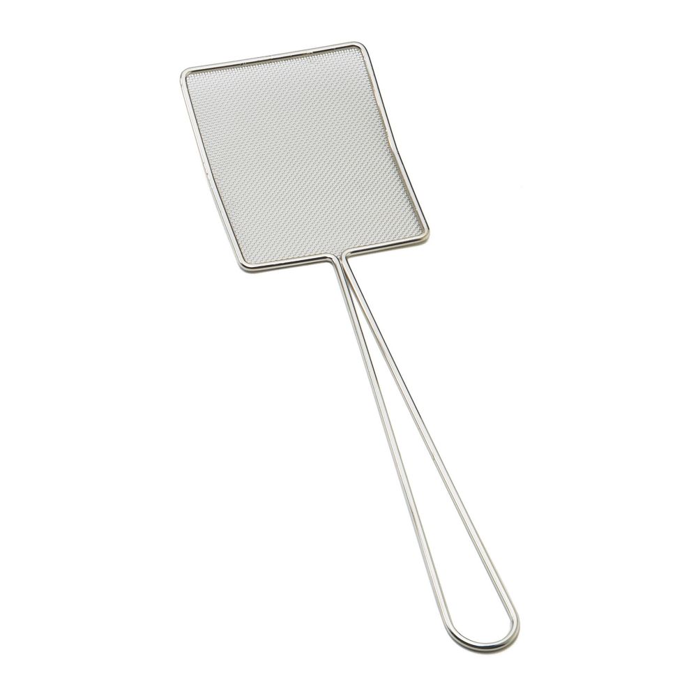 Tablecraft 6-1/2" x 5" Tin Plated Fine Mesh Skimmer