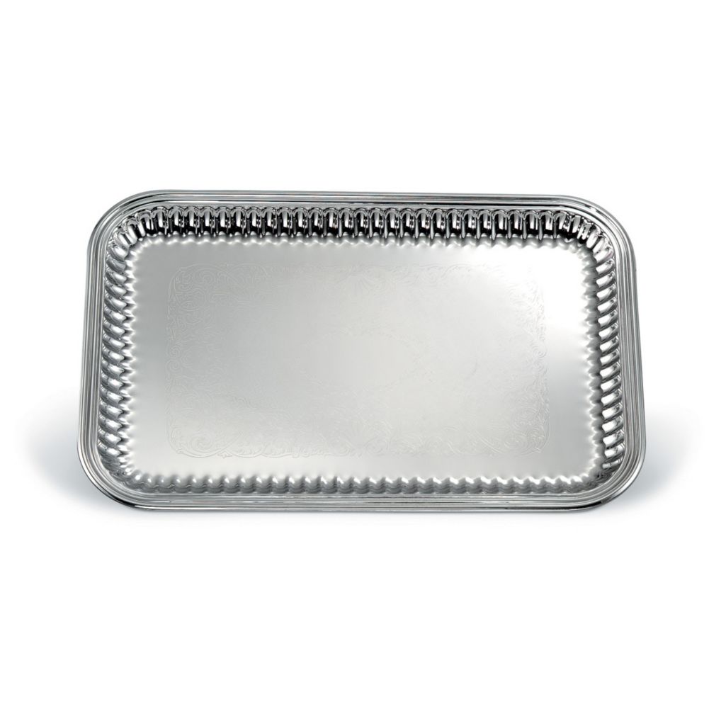 Esquire Mirror Finish S/S Rect. 21x14-1/4" Fluted Tray