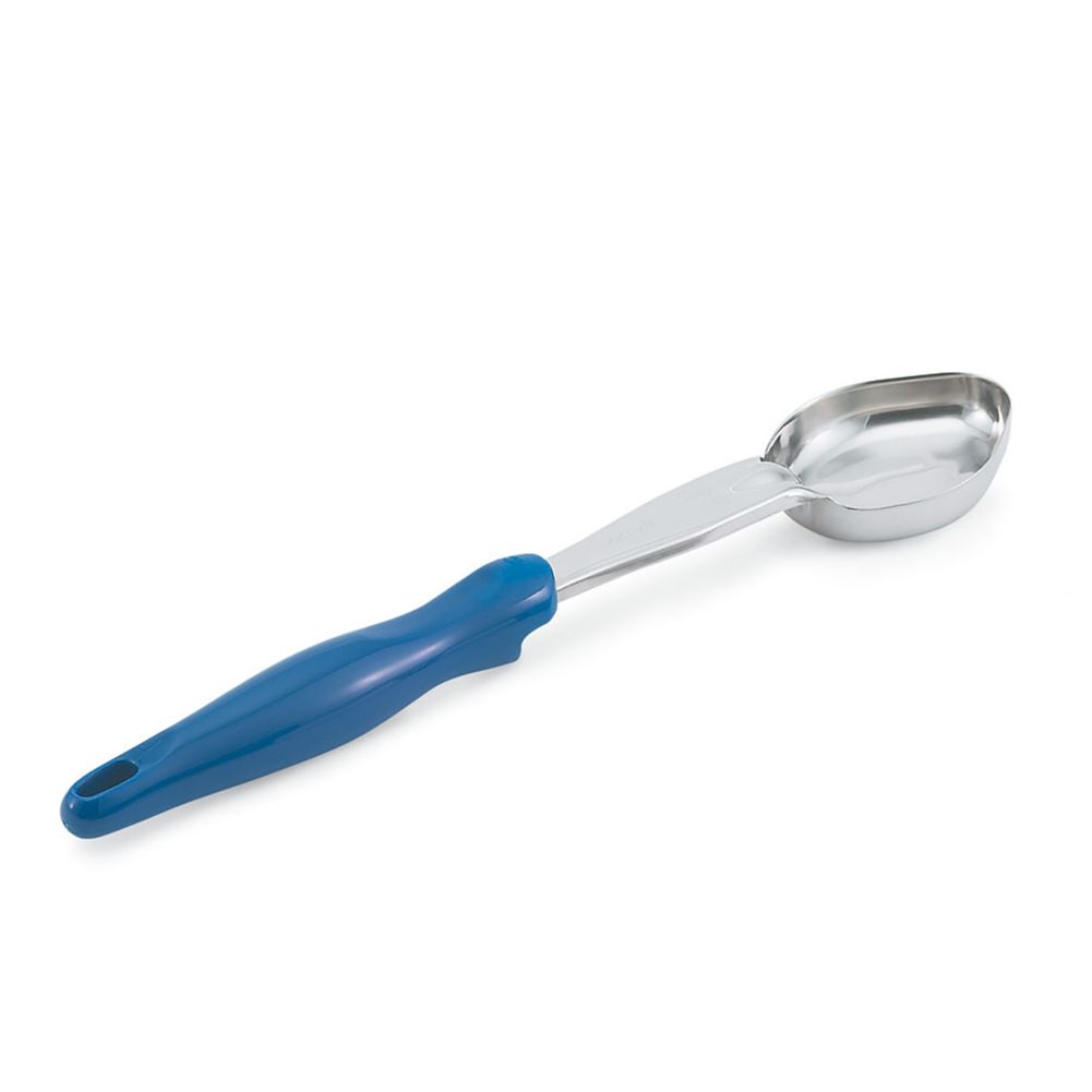 Jacob's Pride Heavy-Duty S/S 2 Oz Oval Solid Spoodle w/ Blue Handle