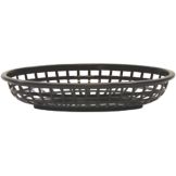 Tablecraft Black 9-3/8" x 6" x 2-1/8" Oval Basket