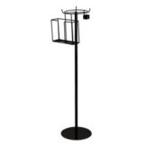 Floor Sampler Stand w/ Reg Napkin/Literature Holder, Black, 10"