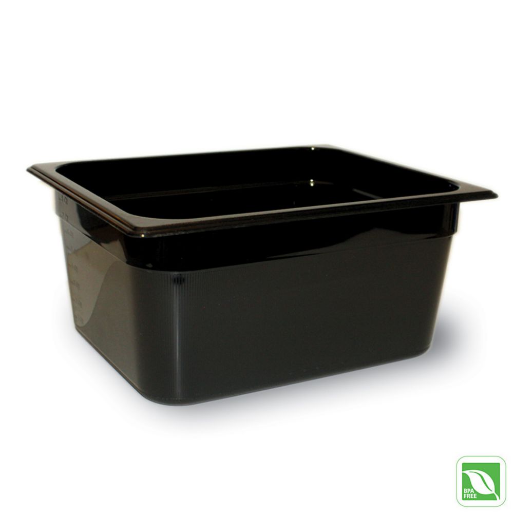Rubbermaid Black 1/2 Size Hot Food Pan, 6" H
