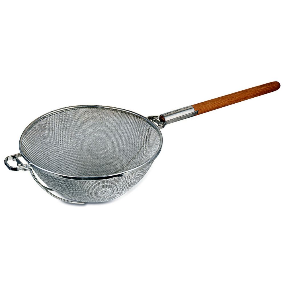 Browne Foodservice Heavy Duty Double Mesh Strainer with 14" Bowl