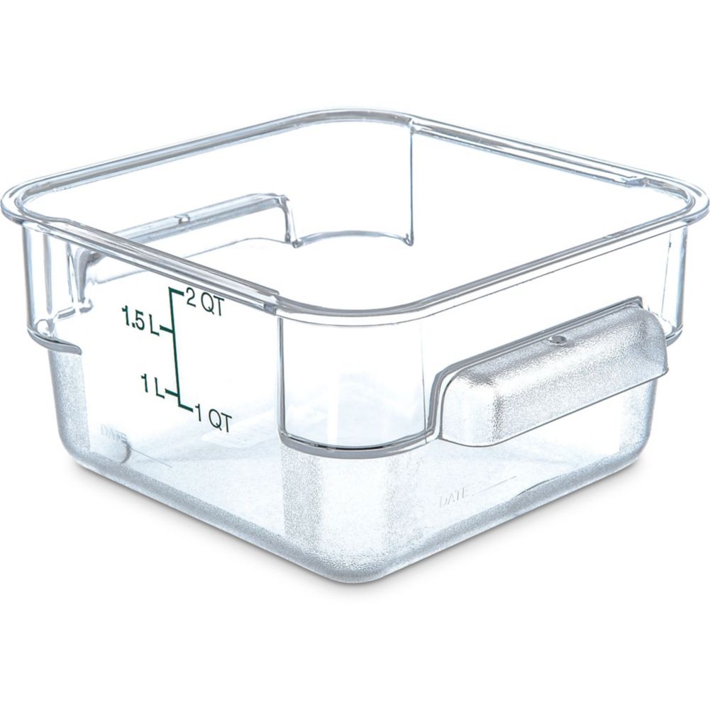 Carlisle Storplus&trade; Clear 2 Qt Square Food Storage Container