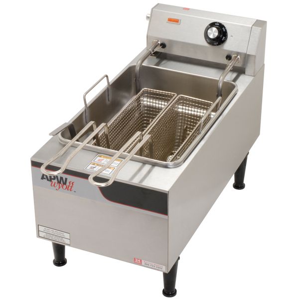 APW Wyott  S/S Electric Countertop Fryer w/2 Half Size Baskets, EF-15N