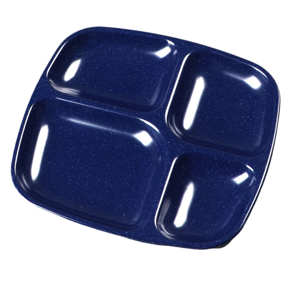 Carlisle&reg; Cafe Blue 4-Compartment Server Tray