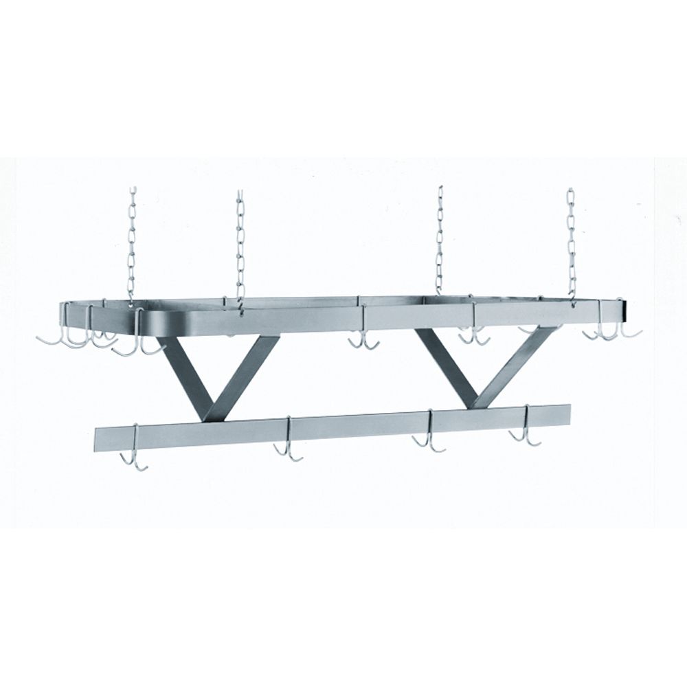 Ceiling Mounted Powder Coated Pot Rack, 48 X 22 X 12