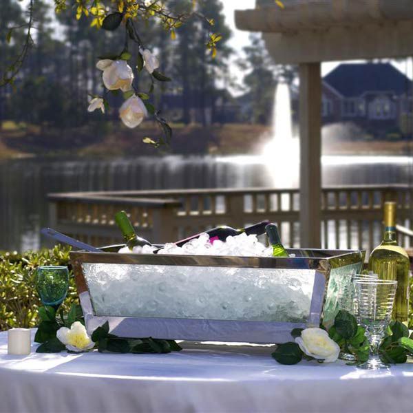 Isinglass Clear Glass & S/S 24" Ice Chest with Drain