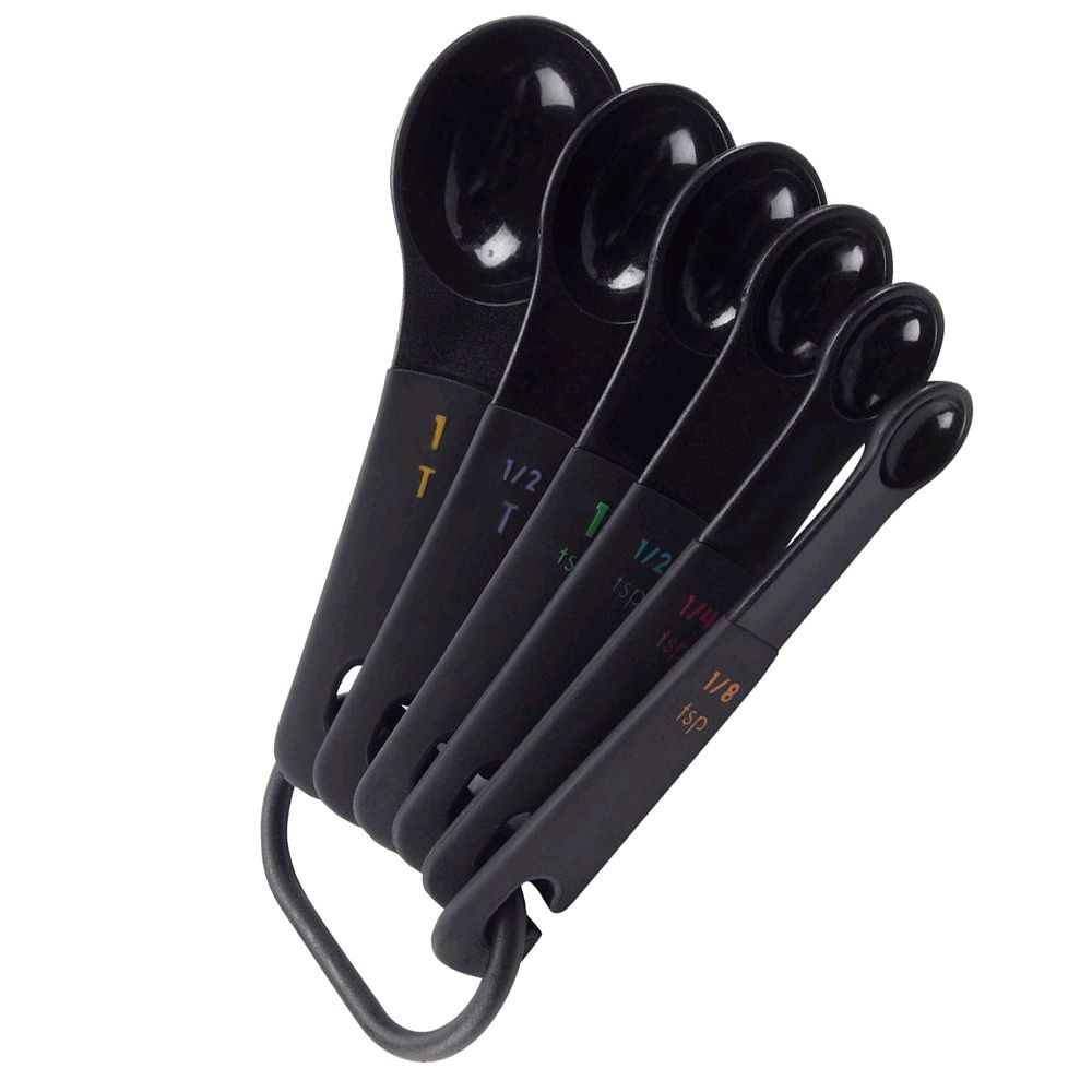 OXO International Good Grips Black 6 Piece Measuring Spoon Set