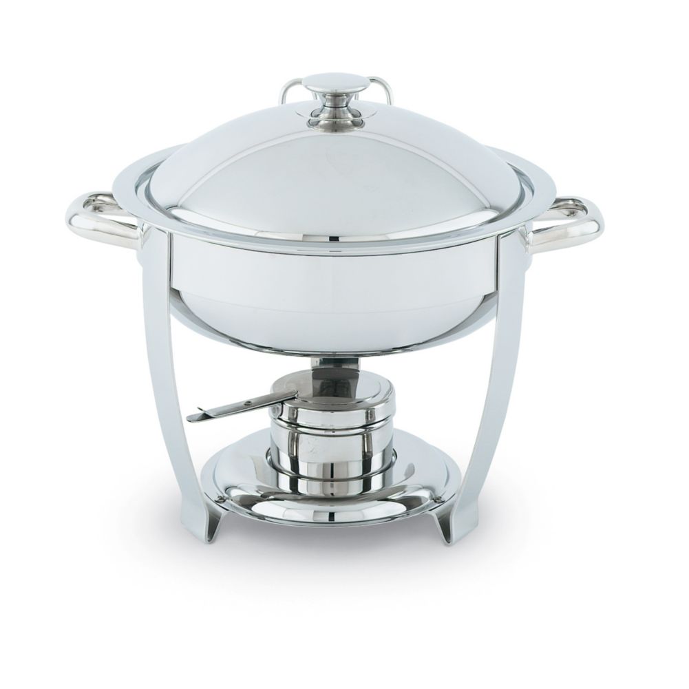 Orion Large Round Mirror Finish S/S Lift-Off Chafer, 6 Qt