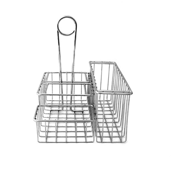 Clipper Mill 4-Compartment Chrome Table Caddy