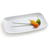 G.E.T. Siciliano&trade; White 11 x 7" Rectangle Melamine Platter