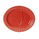 Tuxton&reg; Coral 14.5" x 12.125" Oval Divided Platter