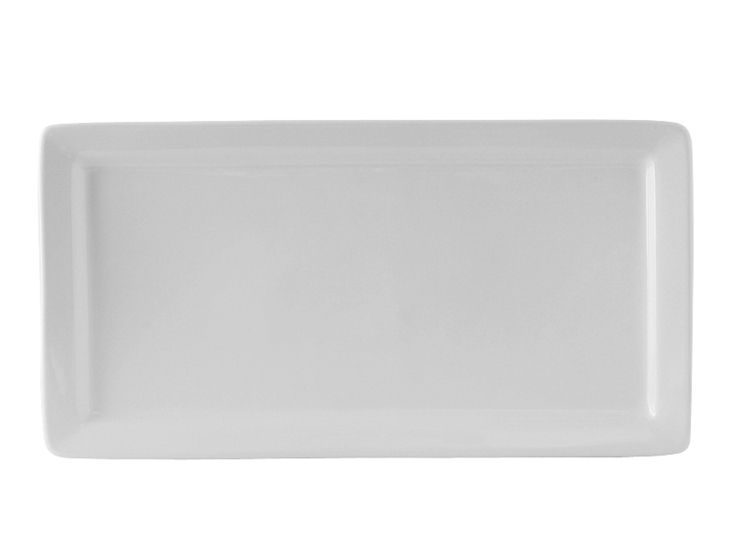 Tuxton&reg; 15-1/2" x 8" White Rectangular Plate
