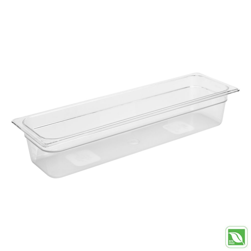 Rubbermaid Clear 1/2 Size Long Cold Food Pan, 4" H
