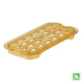 Rubbermaid Amber 1/4 Size Hot Food Pan Drain Tray