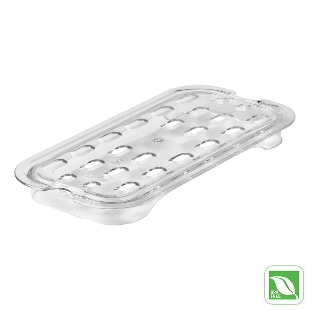 Rubbermaid Clear 1/4 Size Cold Food Pan Drain Tray