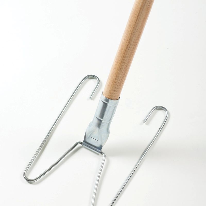 Rubbermaid Wooden 54" Wedge Dust Mop Handle w/ Metal Frame