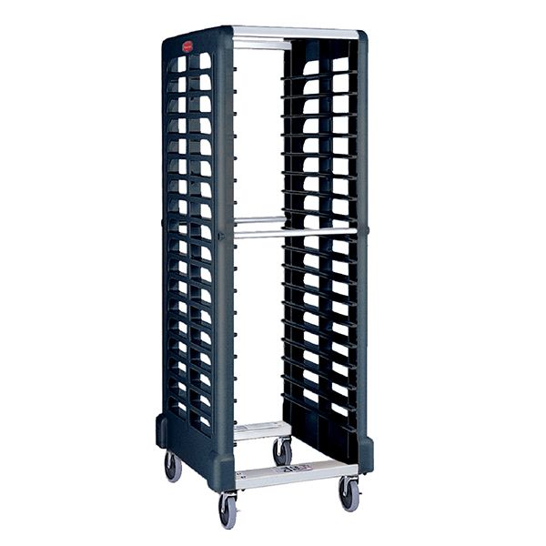 Rubbermaid Max System Black 18-Slot End Loading Food Box / Pan Rack