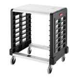 Rubbermaid Max System Black 8-Slot Side Load Prep Cart w/Cutting Board