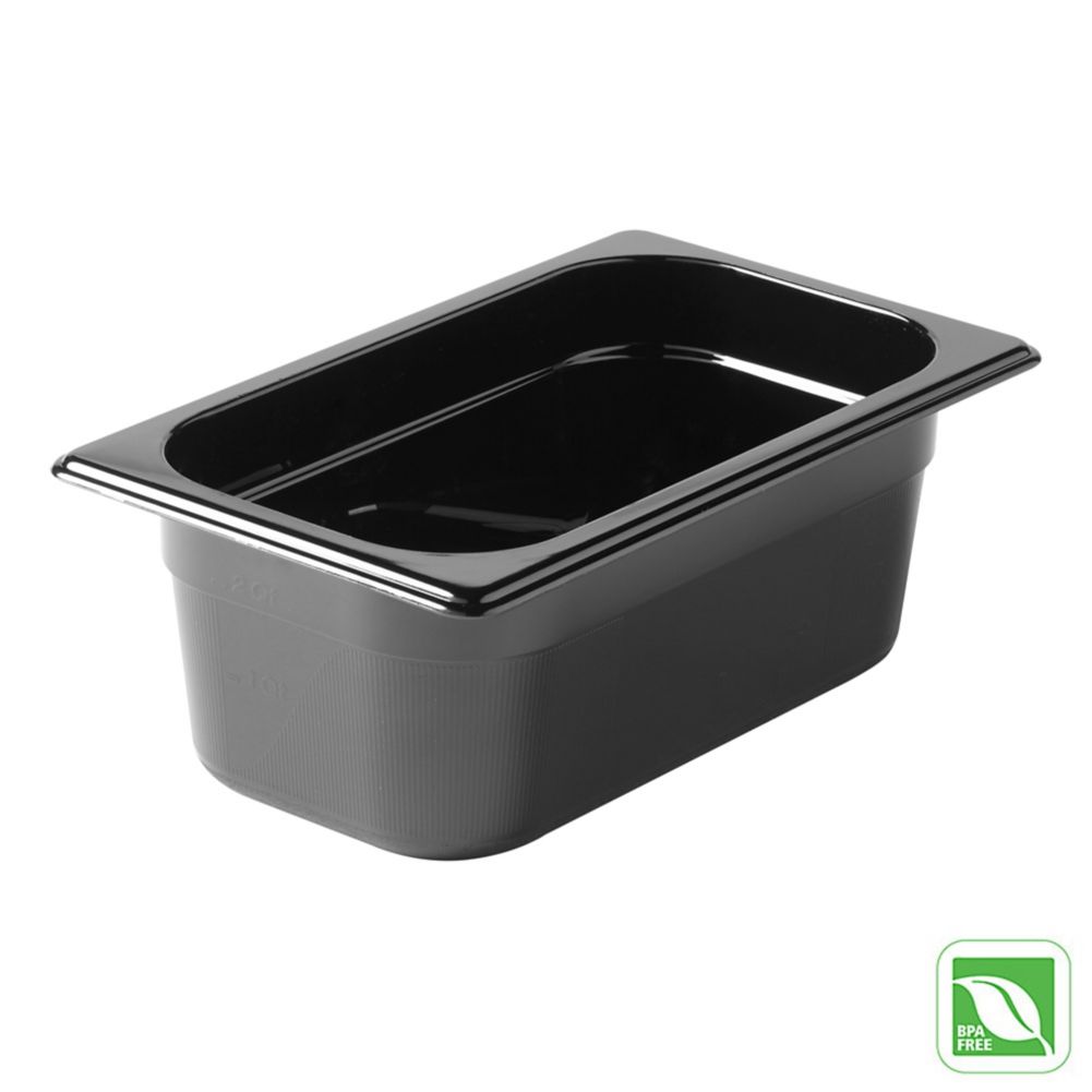 Rubbermaid Black 1/4 Size Hot Food Pan, 4" H