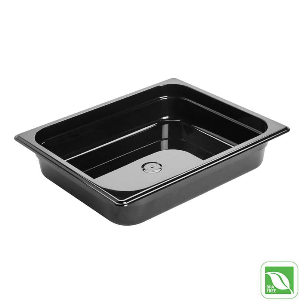Rubbermaid Black 1/2 Size Hot Food Pan, 2&frac12;" H