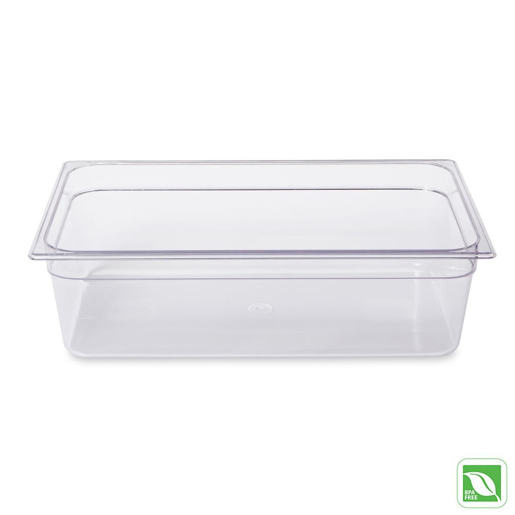 Rubbermaid Clear Full Size Cold Food Pan, 6" H