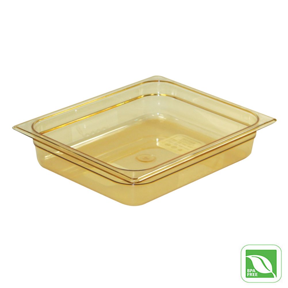 Rubbermaid Amber 1/2 Size Hot Food Pan, 2&frac12;" H
