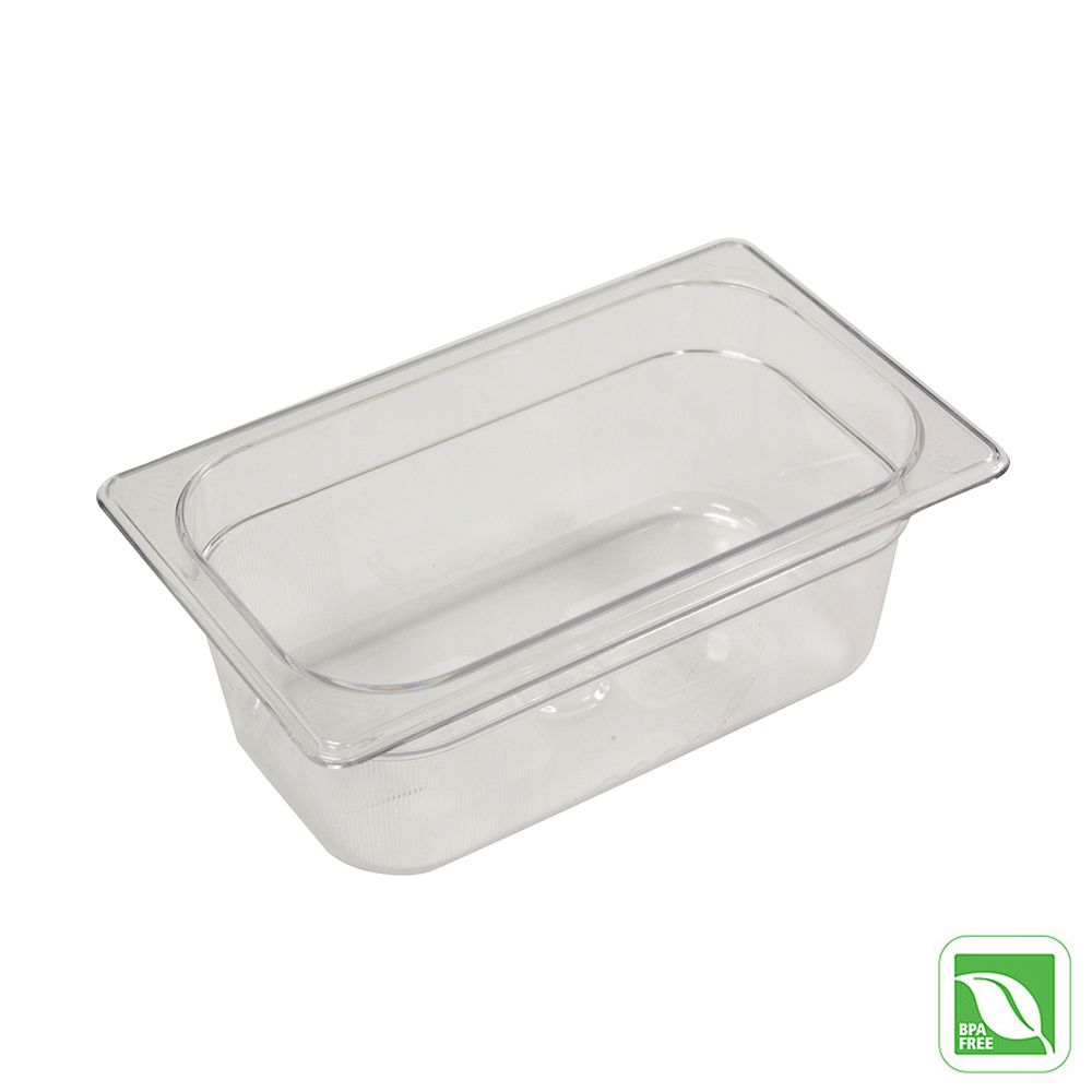 Rubbermaid Clear 1/4 Size Cold Food Pan, 4" H
