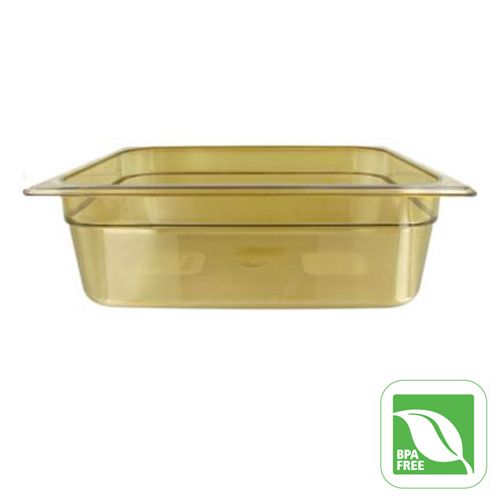 Rubbermaid Amber 1/2 Size Hot Food Pan, 4" H